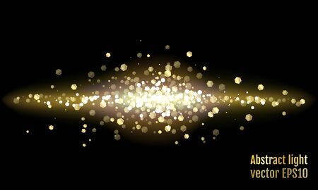 Abstract line of shining golden particles. Vector illustration for your graphic design.のイラスト素材