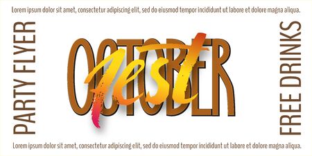 October fest banner on white background. Vector illustration for your Octoberfest flyers, posters and banners.のイラスト素材