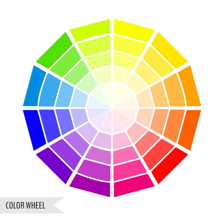 Bright color wheel chart isolated on white background. Vector illustration for your graphic design.のイラスト素材