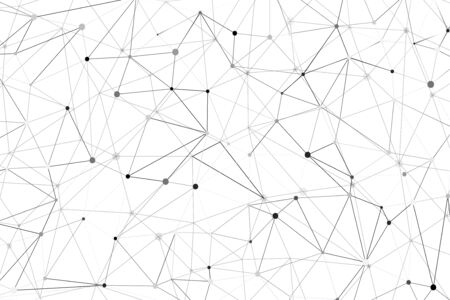 Neutral white vector polygon mosaic background with black dots. Vector illustration for your graphic...