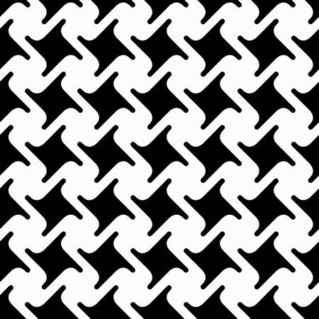 Seamless geometric monochrome pattern with polygons. Repetitive black and white broken check...