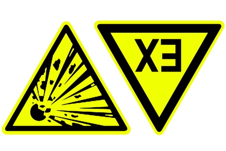 Warning sings for explosin hazard