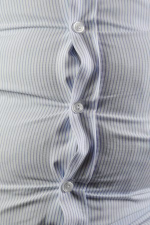 A Fat man with folding shirt