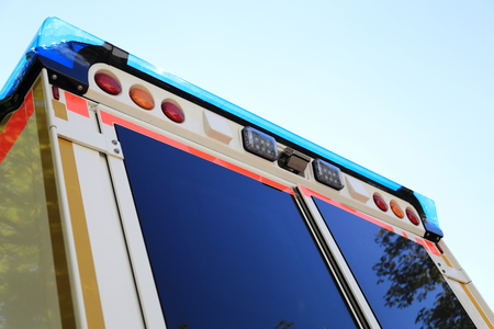 The Back of a Ambulance emergency carの写真素材