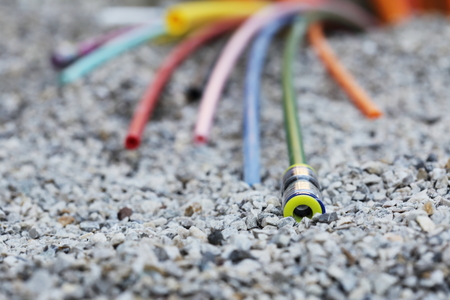 Some Cable at a fiber optic broadband construction siteの写真素材