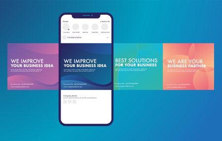 Social Media Template Design Vector. Social media announcements. Advertising template. Business and marketing template.のイラスト素材