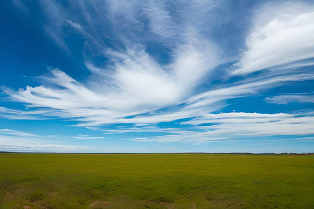 Beautiful blue cloud formation bright sky new season, spring, greetings, inspirational, concept,...