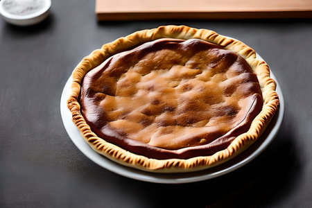Apple pie in a table aesthetic studio shoot for commercial marketing and promotion.の写真素材