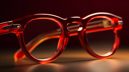 Woman beautiful style fashionable attractive fancy red sun glasses.の写真素材