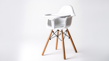 Conventional baby chair or high chair baby furniture, for baby when eating meal or food.の写真素材