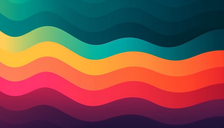 Simple minimalist retro color trendy background abstract colorful wallpaper and backdrop. Artistic digital art 3d rendering geometric line stripe bar element design material. wave.の写真素材