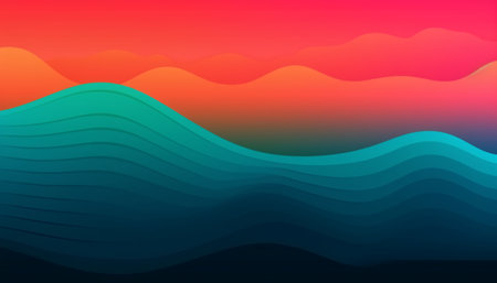 Simple minimalist retro color trendy background abstract colorful wallpaper and backdrop. Artistic digital art 3d rendering geometric line stripe bar element design material. wave.の写真素材