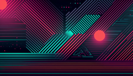 Simple minimalist retro color trendy background abstract colorful wallpaper and backdrop. Artistic digital art 3d rendering geometric line stripe bar element design material.の写真素材