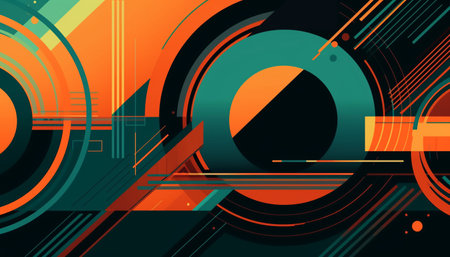 Simple minimalist retro color trendy background abstract colorful wallpaper and backdrop. Artistic digital art 3d rendering geometric line stripe bar element design material.の写真素材