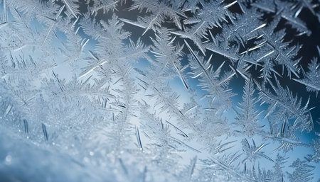 Macro shot snow flakes ice snow texture pattern background close up shot background backdrop concept...