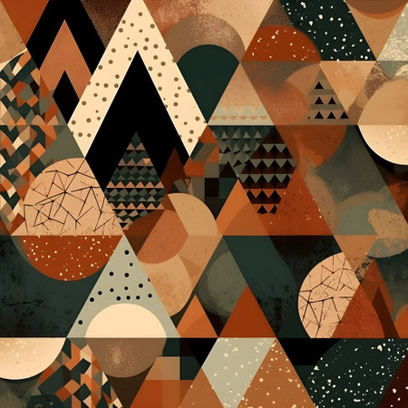 Abstract contemporary mosaic retro color trendy colorful texture geometric shape and pattern. Artistic digital art element design material.の写真素材