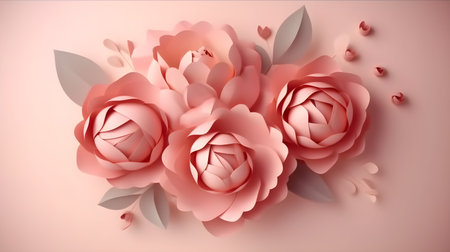 Illustration of beautiful flower bouquet decoration as background and backdrop good for invitation, greetings, wedding, valentine, or other romantic love design element.の素材