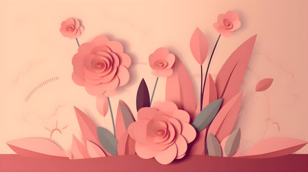 Illustration of beautiful flower bouquet decoration as background and backdrop good for invitation, greetings, wedding, valentine, or other romantic love design element.の素材