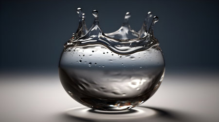 A perfect water drops motion its about to touch the ground.の素材