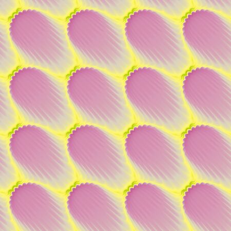 pink seashells on a yellow backgroundの写真素材