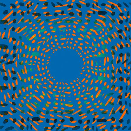stain styles forming a square pattern, orange and black on a blue backgroundの写真素材