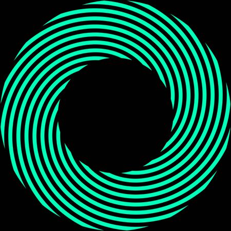 concentric circle in aqua blue capital on a black background