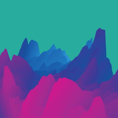 red and blue mountainの写真素材