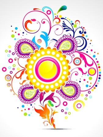 abstract floral element illustration のイラスト素材