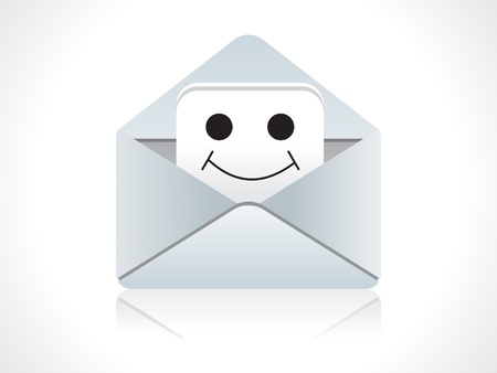 abstract mail icon with smiley illustration のイラスト素材