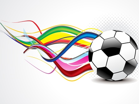 abstract wave with football illustration のイラスト素材