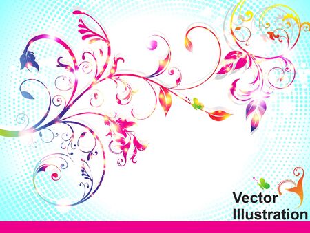 abstract colorful floral background vector illustration のイラスト素材