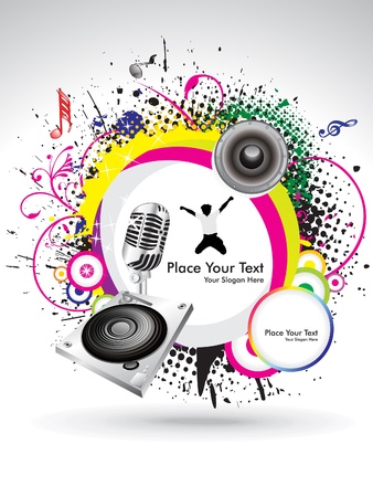 abstract colorful musical banner with grunge vector illustration のイラスト素材