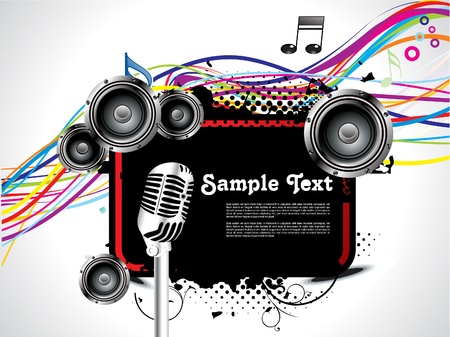 abstract musical background with wave vector illustration のイラスト素材