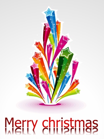 abstract christmas tree with star vector illustratorのイラスト素材