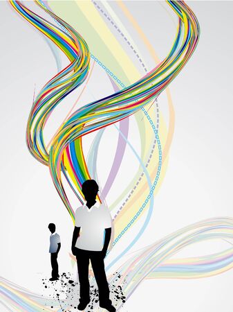 abstract weve background with grunge vector illustration のイラスト素材