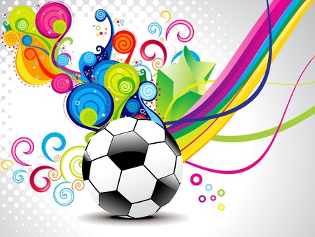 abstract magical wave with football illustration のイラスト素材