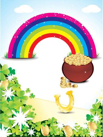abstract st patricks rainbow backrgound vector illustration のイラスト素材