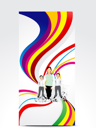 abstract colorful wave background with grunge vector illustration のイラスト素材