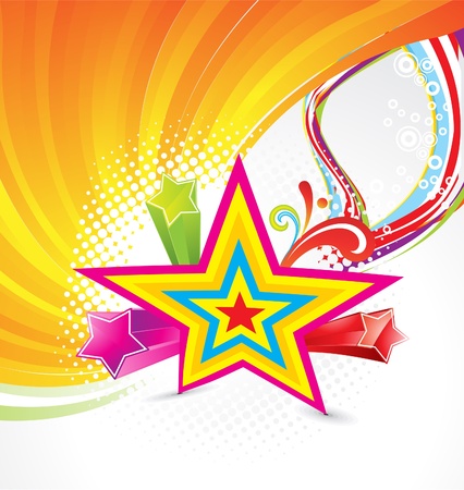 abstract colorful star background illustration のイラスト素材