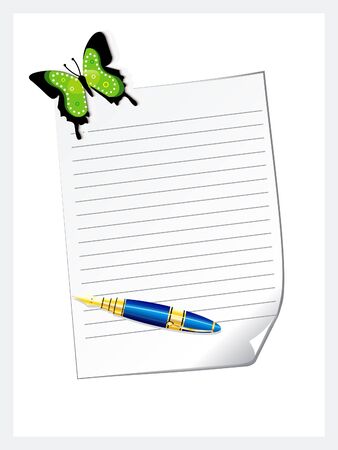 abstract letter pad with pen illustration のイラスト素材