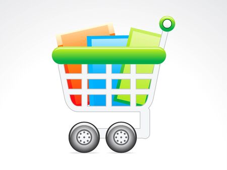 abstract shopping cart vector illustration のイラスト素材