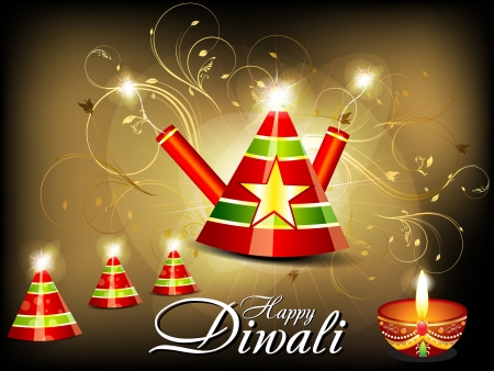 abstract diwali background with cracker のイラスト素材