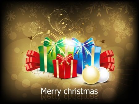 abstract christmas background with girft box のイラスト素材