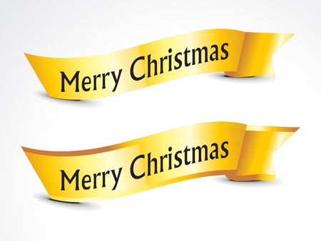 abstract golden christmas ribbons vector illustration のイラスト素材