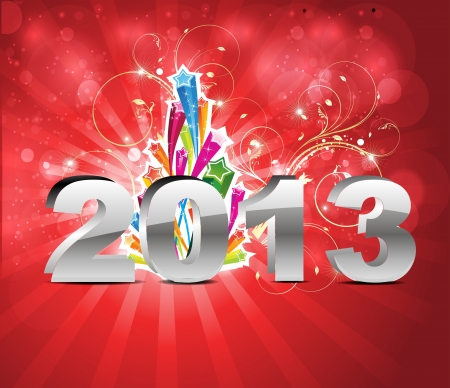 abstract glossy new year background with floral vector illustration のイラスト素材