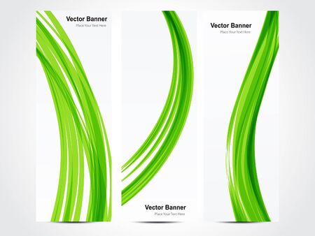 abstract green wave banner vector illustration のイラスト素材