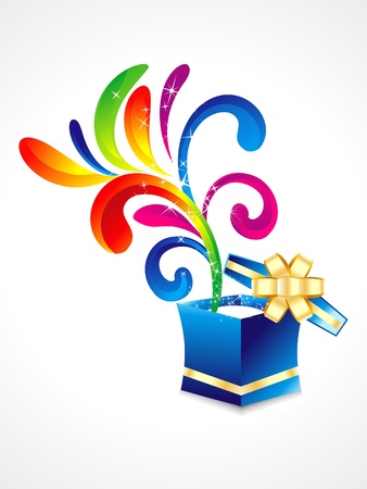 abstract colorful floral with magic box vector illustration のイラスト素材