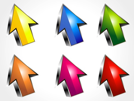 abstract 3d arrow icons  illustration のイラスト素材