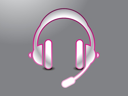 abstract glossy headphone icon illustrationのイラスト素材
