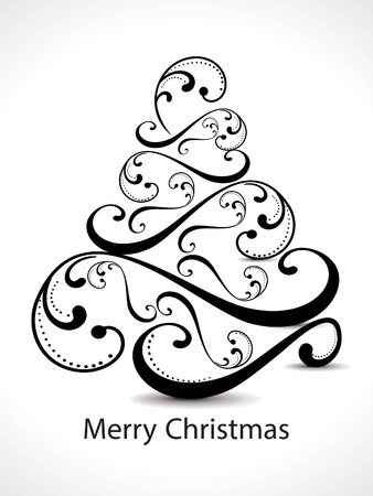 Christmas tree Floral background illustration のイラスト素材